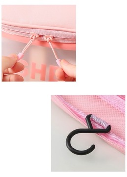 Kosmetyczka Wodoodporna Wisząca Organizer Podróżny Etui Na Kosmetyki Różowa
