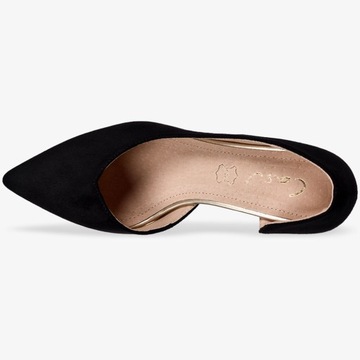 ЖЕНСКАЯ ТУФЛИ С ВЫРЕЗОМ НА СТАБИЛЬНОМ БЛОЧНОМ КАБЛУКЕ, КОЖАНАЯ Стелька 39