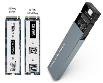 Отсек для твердотельного накопителя M.2 M2 NVMe/SATA USB-C 3.1
