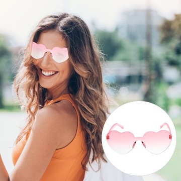 Okulary w kształcie serca, różowe plastikowe