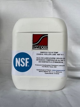 SWEPCO 722 OLEJ DO ŁAŃCUCHÓW DO WYSOKICH TEMPERATUR DO 300C NSF H-1 5 L