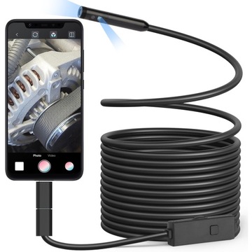 ИНСПЕКЦИОННАЯ КАМЕРА для IPHONE ANDROID 3в1 ЭНДОСКОПИЧЕСКАЯ 5М 2xFULL HD