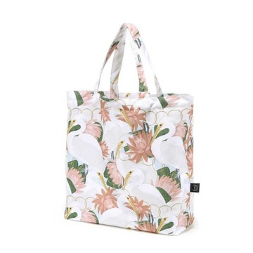 La Millou SHOPPER BAG - HERON IN A PINK LOTUS