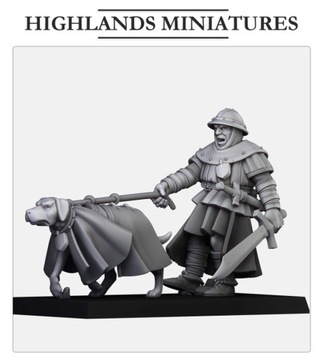 Man-at-Arms with Hunting Dog - x1 Figurki Fantasy 9th Age
