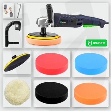 АВТОПОЛИРОВАЛЬНАЯ МАШИНА С РЕГУЛИРУЕМОЙ СКОРОСТЬЮ + НАБОР ГУБКИ + ВОЙЛОК