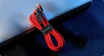 КАБЕЛЬ BASEUS STRONG USB-C ДЛЯ БЫСТРОЙ ЗАРЯДКИ TYPE-C TYPE-C PD 60W QC 3.0 2M