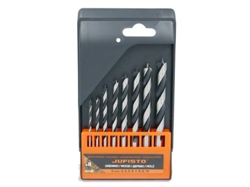 СВЕРЛА ПО ДЕРЕВУ 3–10 мм НАБОР 8 шт.