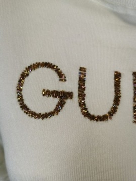 Oryginalny sweterek golfik Guess S śmietankowy