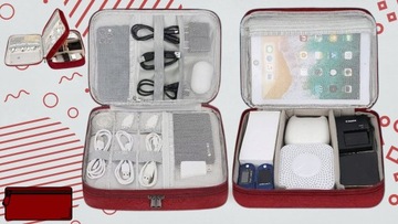 ORGANIZER PODRÓŻNY TORBA NA KABLE ŁADOWARKI 5 RZEPÓW POJEMNA ZAMEK PODRÓŻ