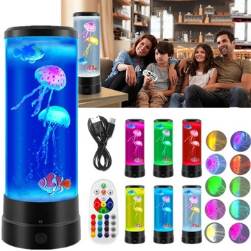 ЛАВА-СВЕТИЛЬНИК С МЕДУЗАМИ И РЫБАМИ RGB НОЧНОЙ СВЕТИЛЬНИК 17 ЦВЕТОВ + ДИСТАНЦИОННОЕ УПРАВЛЕНИЕ