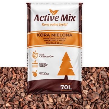 KORA MIELONA SOSNOWA kompostowana DROBNA 0-20mm70L