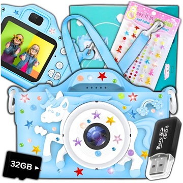 APARAT FOTOGRAFICZNY CYFROWY DLA DZIECI 40Mpx KAMERA ZABAWKA GRY+KARTA 32GB