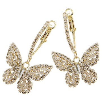 СВАДЕБНЫЕ СЕРЬГИ-БАБОЧКИ ИЗ МЕТАЛЛИЧЕСКИХ БРИЛЛИАНТОВ