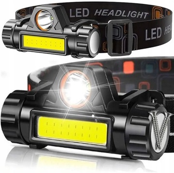 LATARKA LAMPKA CZOŁOWA CZOŁÓWKA COB 4w1 mini Z AKUMULATOREM I MAGNESEM