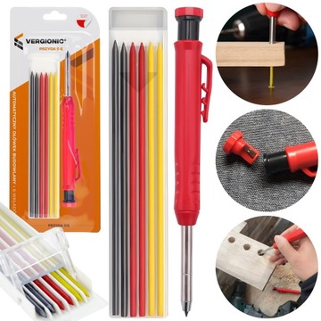 Automatyczny ołówek budowlany znacznik stolarski temperówka + wkłady