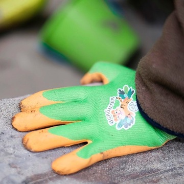 ДЕТСКИЕ САДОВЫЕ ПЕРЧАТКИ ИЗ ПОЛИЭСТЕРА, Грубое ЛАТЕКСНОЕ ПОКРЫТИЕ, 4 ПАРЫ XXXS