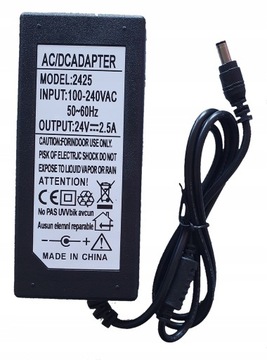 Zasilacz wtyczkowy LED 24V 60W 2,5A desktop DC