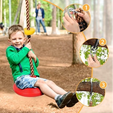 КРУГЛЫЕ КАЧЕЛИ ДЕТСКИЕ ДИСК ТОЛСТАЯ ВЕРЕВКА ДЛЯ ЛАЗАНИЯ 2м