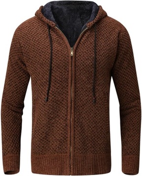 Płaszcz ciepły sweter z kapturem Bluza z dzianiny swetry wypoczynek z