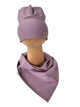 Zestaw Czapka Chusta Fiolet 44-47cm Polski Produkt