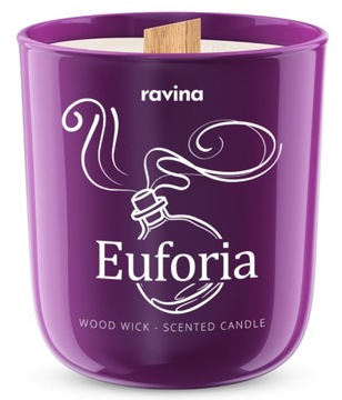 Świeca sojowa o zapachu EUPHORIA drewniany knot