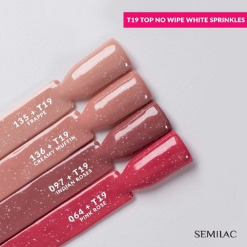SEMILAC T19 TOP WHITE SPRINCLES NO WIPE 7ML