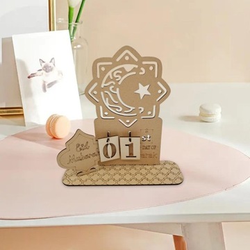 Рамадан Адвент Календарь Украшение Пустой Резной Центральный Элемент Луна Звезда