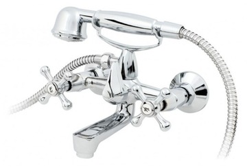 Смеситель для ванны настенный, в сборе, Ретро хром