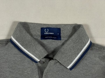 Fred Perry Polo Męskie Szare Logo Unikat Klasyk S