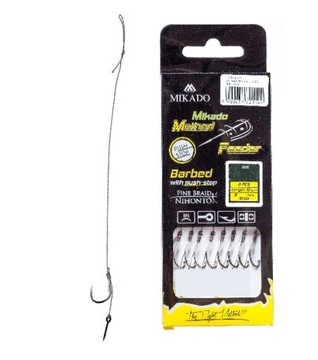 Haczyki METHOD FEEDER z zadziorem 8szt. MIKADO na plecionce nr 12 Z IGŁĄ