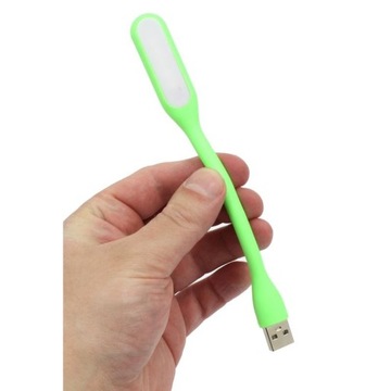 ТОНКАЯ РЕЗИНОВАЯ ЛАМПА ДЛЯ НОУТБУКА ДЛЯ USB, ЗЕЛЕНЫЙ СВЕТ