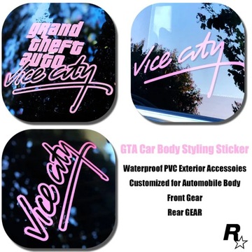 Автомобильные наклейки Gta Vice City с логотипом на лобовое стекло, декоративные наклейки, индивидуальность