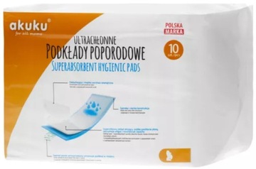 AKUKU SUPERCHŁONNE PODKŁADY POPORODOWE PODPASKI 10