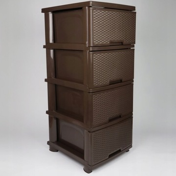 КНИЖНЫЙ ШКАФ КОМОД, ПОДСТАВКА ДЛЯ ВАННОЙ ИЗ РОТАНГА, ШКАФ С КОРЗИНАМИ, 4 ЯЩИКА, СТОЛБ