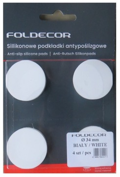SILIKONOWE PODKŁADKI ANTYPOŚLIZGOWE białe fi 34 mm