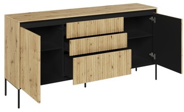 Комод с ящиками, рифленый, ламели, светодиодная подсветка, дуб ремесленный ТР-01