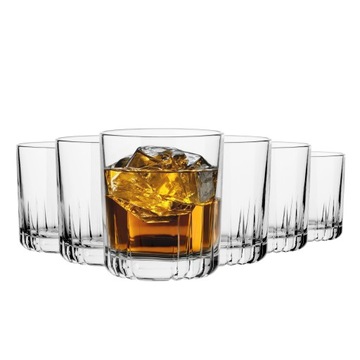SZKLANKI DO WHISKY Whiskey Drinków NISKIE Komplet 6x330 ml GRUBE SZKŁO