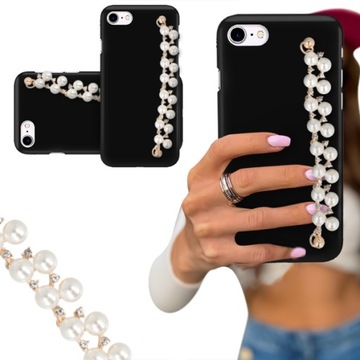 ETUI BLINK CZARNY MATOWY do IPHONE 8 Białe Perły
