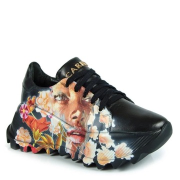 CARINII B8444 ADIDASY SNEAKERSY SKÓRA CZARNE 38