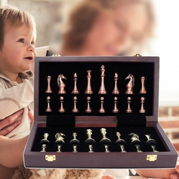 Набор металлических шахмат, стандартная складная игра, делюкс