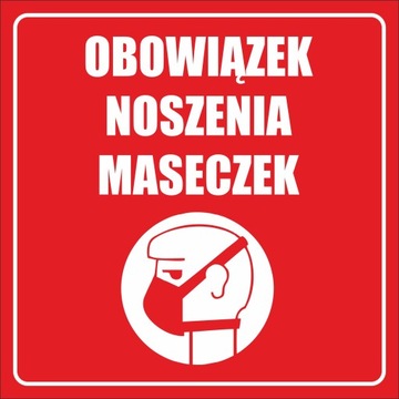 NAKLEJKA ostrzegawcza wstęp tylko w maseczce