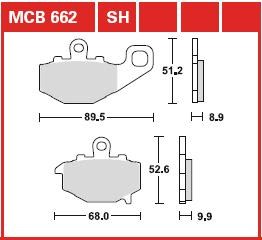 TRW MCB662 передние/задние тормозные колодки