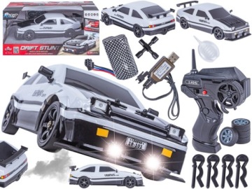 Velké auto pro Drift Auto Rc Drift 1:16 2,4 GHz Pár Kouř Bílá Toyota 4W