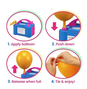 POMPKA elektryczna do balonów zestaw XL wiązadełko , taśma , klej