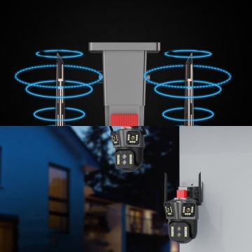 Уличная IP-камера на 360° ВРАЩАЮЩАЯСЯ камера 16MP 8K 10 X ZOOM Динамик обнаружения WI-FI