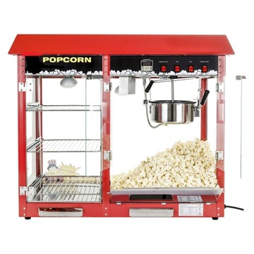 MASZYNA DO POPCORNU Z WITRYNĄ GRZEWCZĄ 1,9 kW + GRATISY !