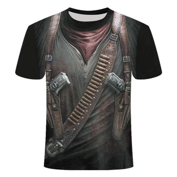 T-SHIRT MĘSKI KOSZULKA 3D MOTOCYKLOWA CZASZKA,M