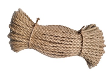 Lina jutowa żeglarska kręcona sznur 8 mm 50 metrów