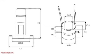 PIERŚCIEŃ / KOMUTATOR ALTERNATORA ASL9008(BULK)