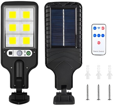 LAMPA SOLARNA ULICZNA CZUJNIK RUCHU PILOT LATARNIA